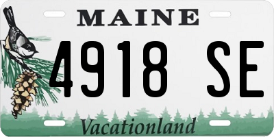 ME license plate 4918SE