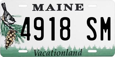 ME license plate 4918SM