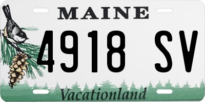 ME license plate 4918SV