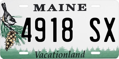 ME license plate 4918SX