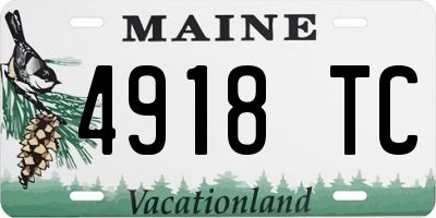 ME license plate 4918TC