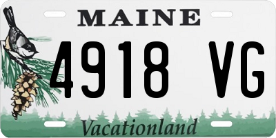 ME license plate 4918VG