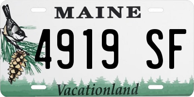 ME license plate 4919SF