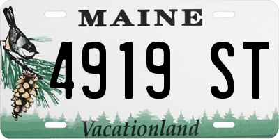 ME license plate 4919ST