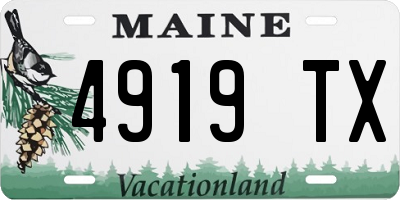 ME license plate 4919TX