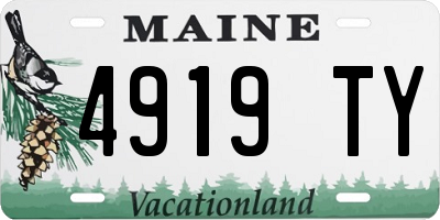 ME license plate 4919TY
