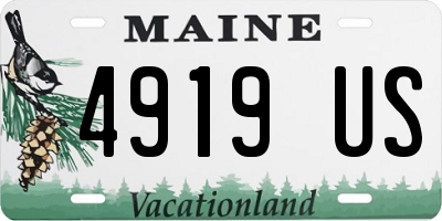 ME license plate 4919US