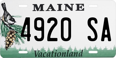 ME license plate 4920SA