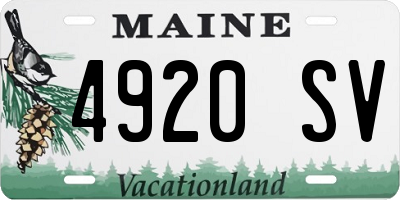 ME license plate 4920SV