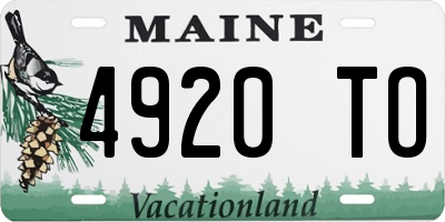 ME license plate 4920TO