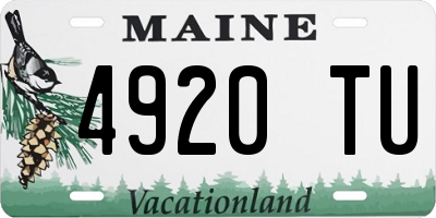 ME license plate 4920TU