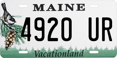 ME license plate 4920UR