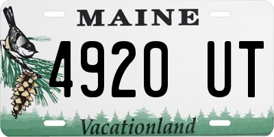 ME license plate 4920UT