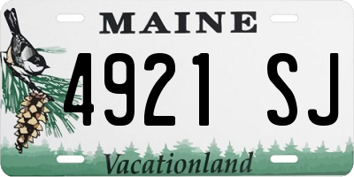 ME license plate 4921SJ