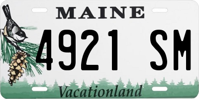 ME license plate 4921SM