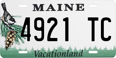ME license plate 4921TC