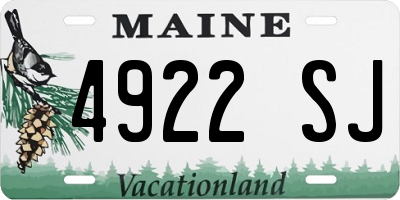 ME license plate 4922SJ