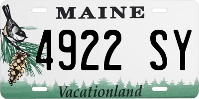 ME license plate 4922SY