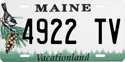 ME license plate 4922TV