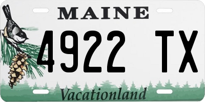 ME license plate 4922TX