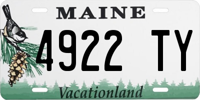 ME license plate 4922TY