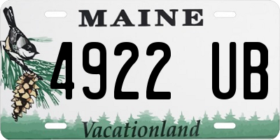 ME license plate 4922UB