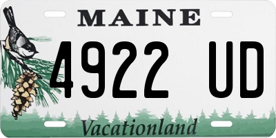 ME license plate 4922UD
