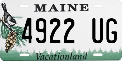 ME license plate 4922UG