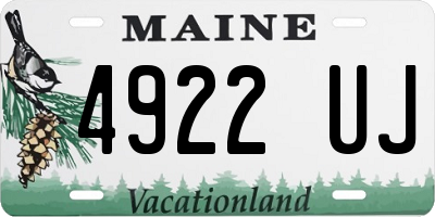 ME license plate 4922UJ