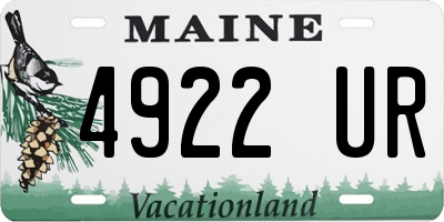 ME license plate 4922UR