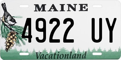 ME license plate 4922UY