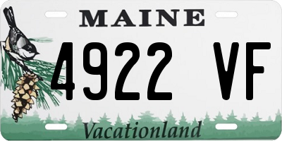ME license plate 4922VF