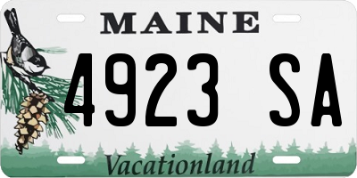 ME license plate 4923SA