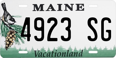 ME license plate 4923SG