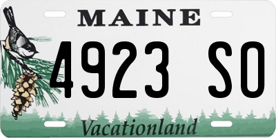 ME license plate 4923SO