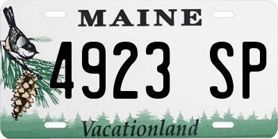 ME license plate 4923SP