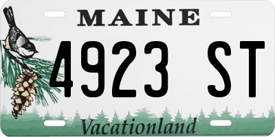 ME license plate 4923ST