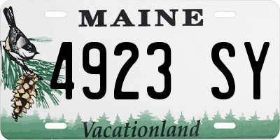 ME license plate 4923SY