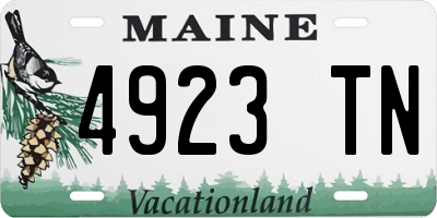ME license plate 4923TN