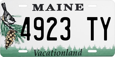 ME license plate 4923TY