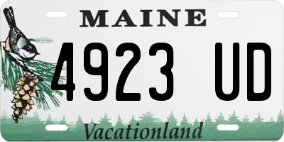 ME license plate 4923UD