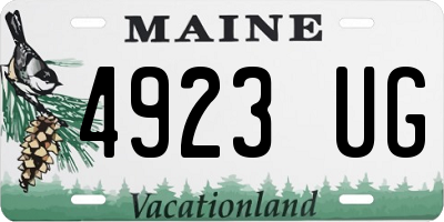 ME license plate 4923UG