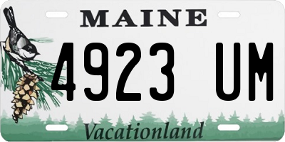 ME license plate 4923UM