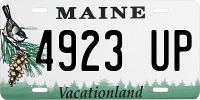ME license plate 4923UP