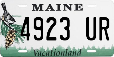 ME license plate 4923UR