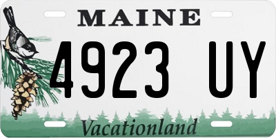 ME license plate 4923UY