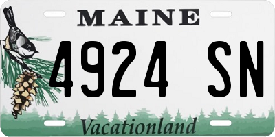 ME license plate 4924SN
