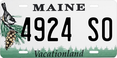 ME license plate 4924SO
