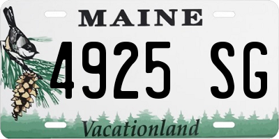 ME license plate 4925SG