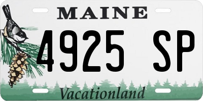 ME license plate 4925SP